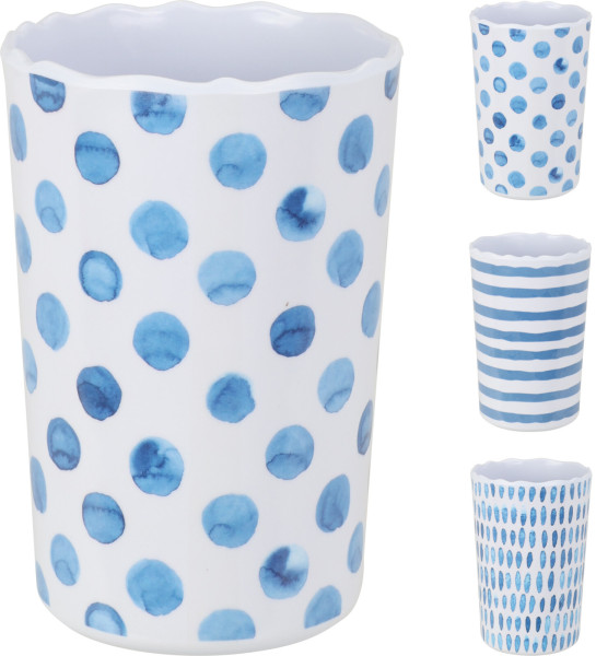 Beker melamine 340ml Ø8xh11cm 3 assorti