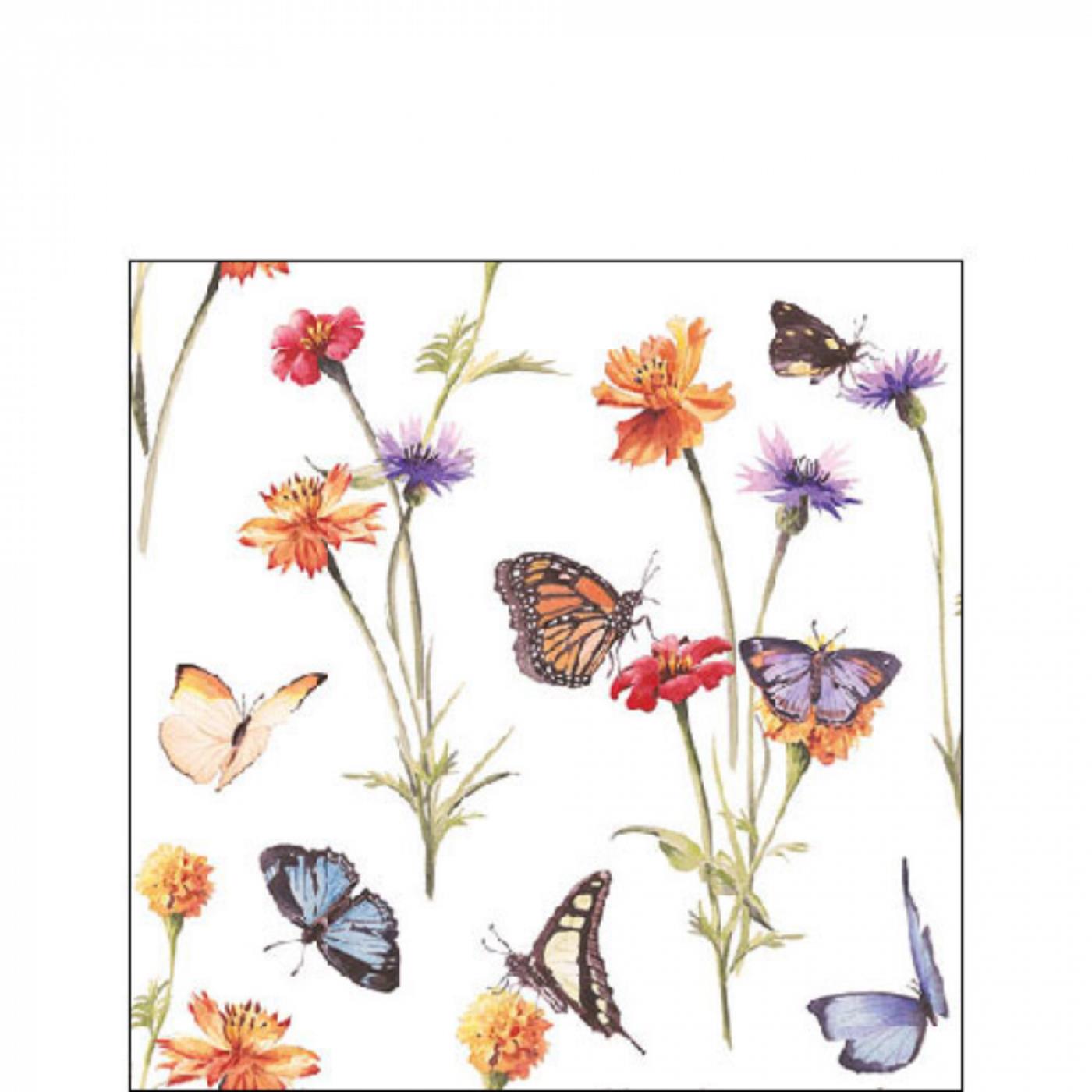 Ambiente Servetten Butterfly Garden White 25cm FSC Mix