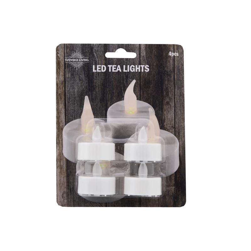 Set van 4 led theelicht wit