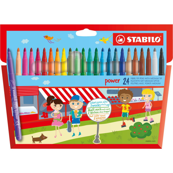 STABILO power viltstift etui 24 kleuren