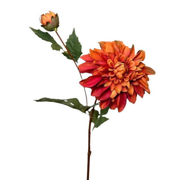 Kunstbloem Dahlia 80cm oranje