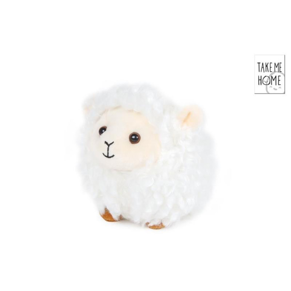 Schaap wit pluche liggend 12cm