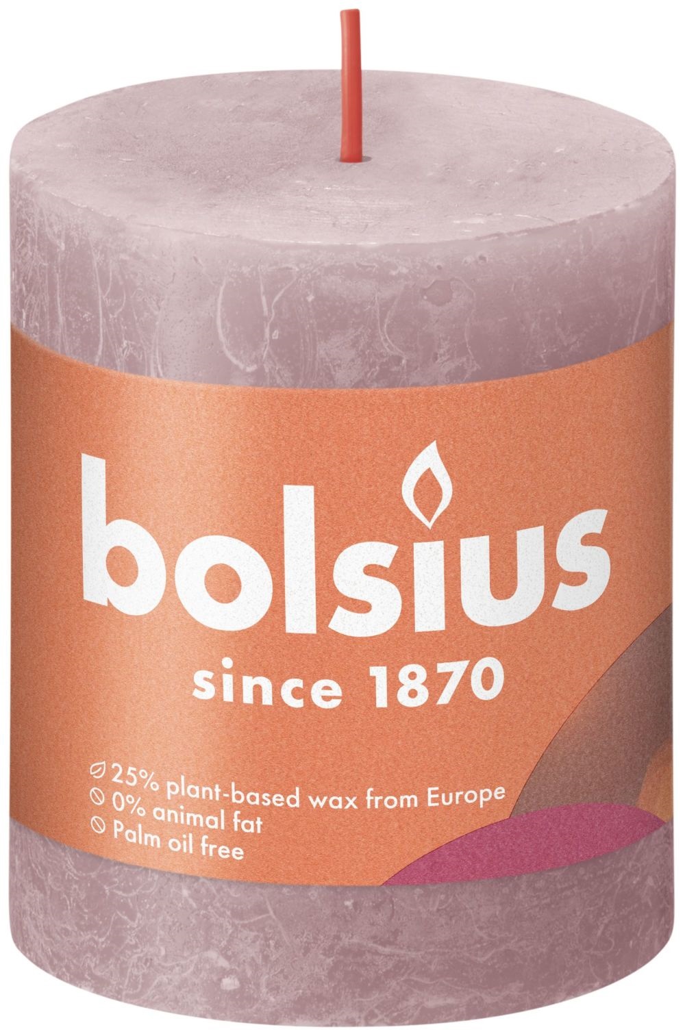 Bolsius Shine Collection Rustiek Stompkaars 80/68 Ash Rose- Asroze