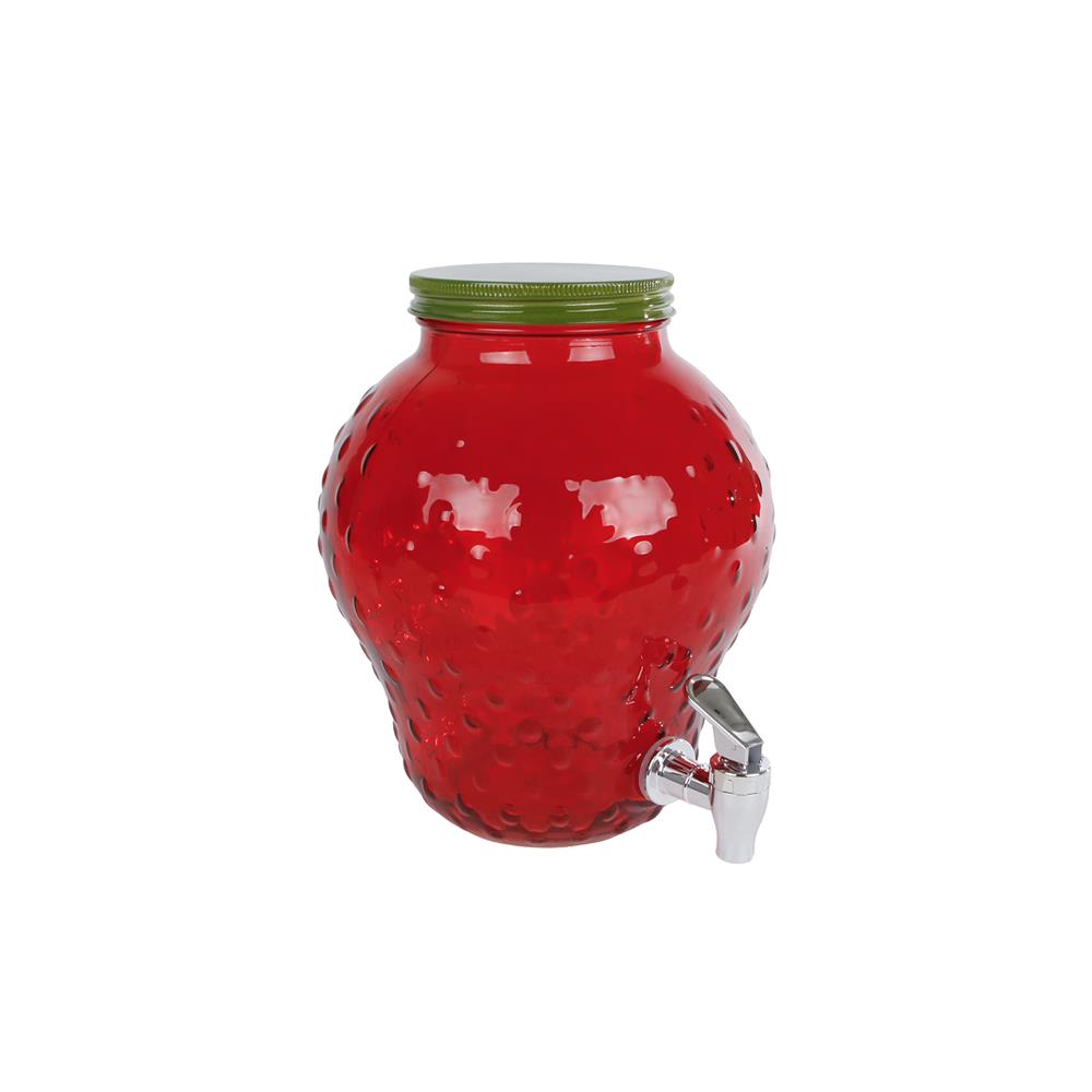 Merkloos Aardbei Drankdispenser Glas 19x19x24,5cm Aardbei