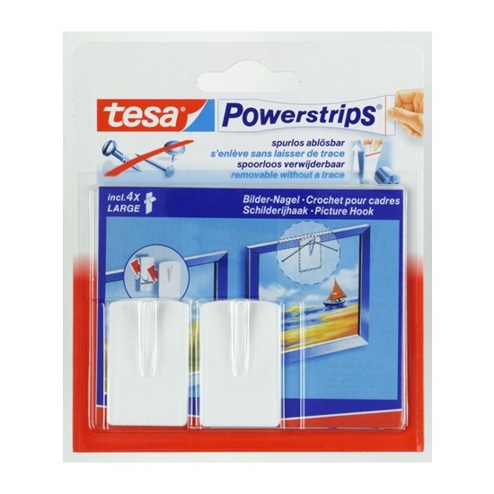 Tesa Schilderijhaak Powerstrips Wit