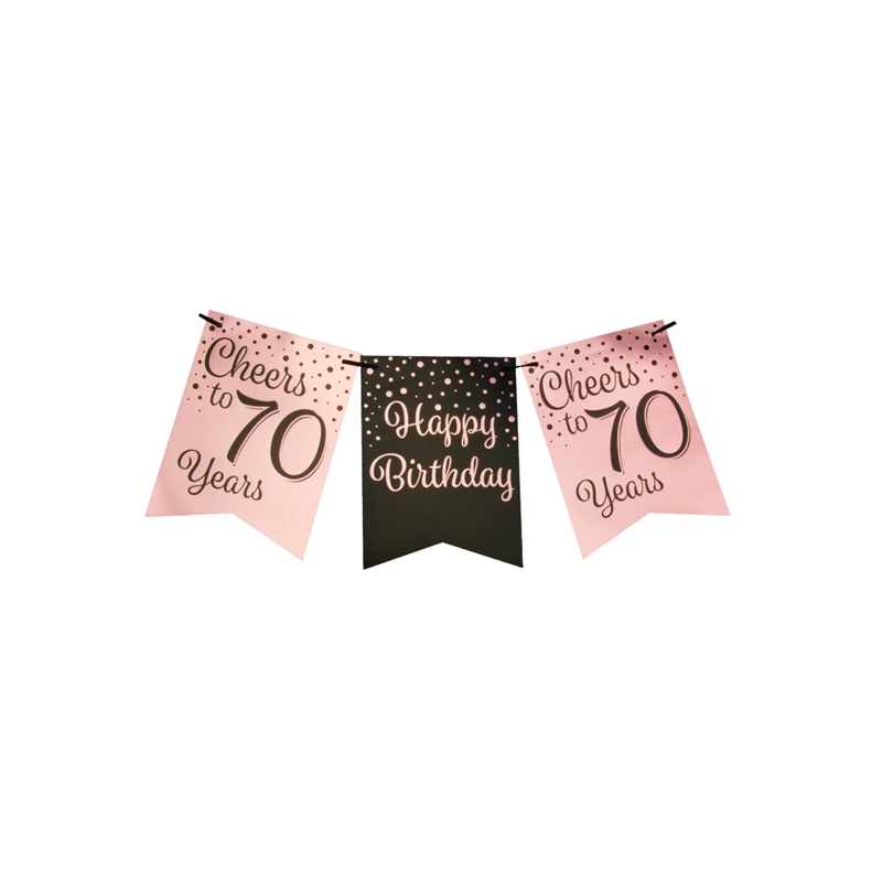 Paperdreams Party Flag Banner Roze/zwart - 70