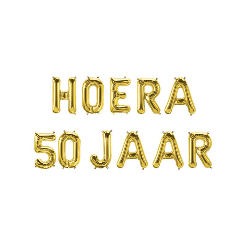 Paperdreams Folie Ballon Letterslinger - Hoera 50 Jaar