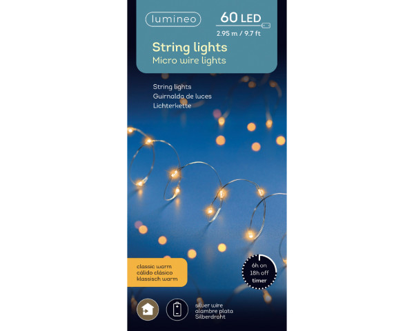 Strengverlichting 60 LED klassiek warm