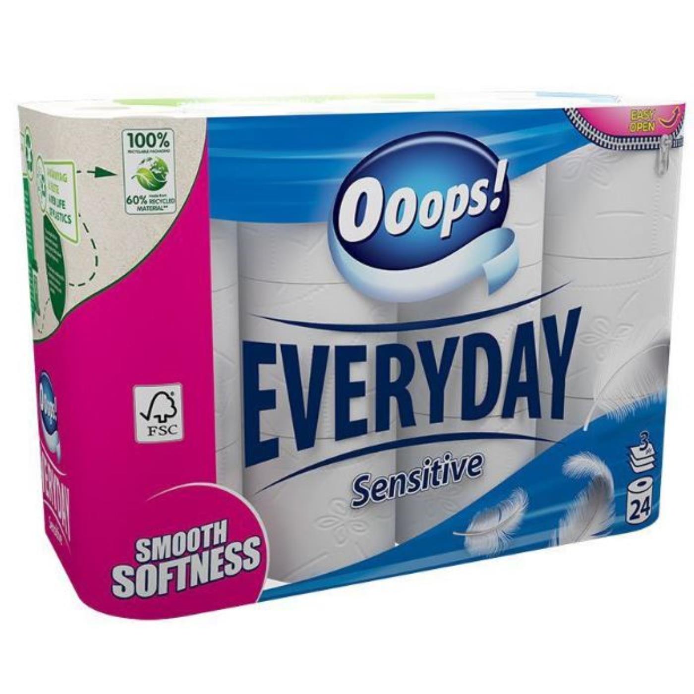 Ooops! Everyday Toiletpapier 3-laags Pak A 24