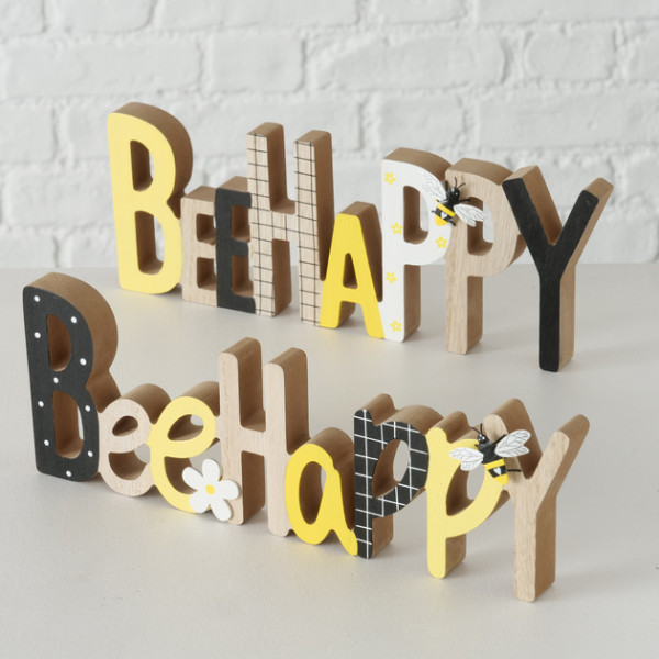 Houten letters Be Happy of Bee Happy