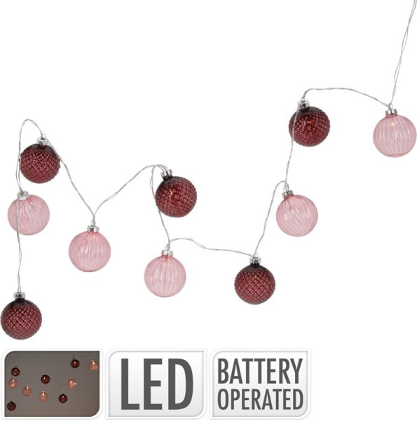 Strengverlichting LED met ballen glas 10