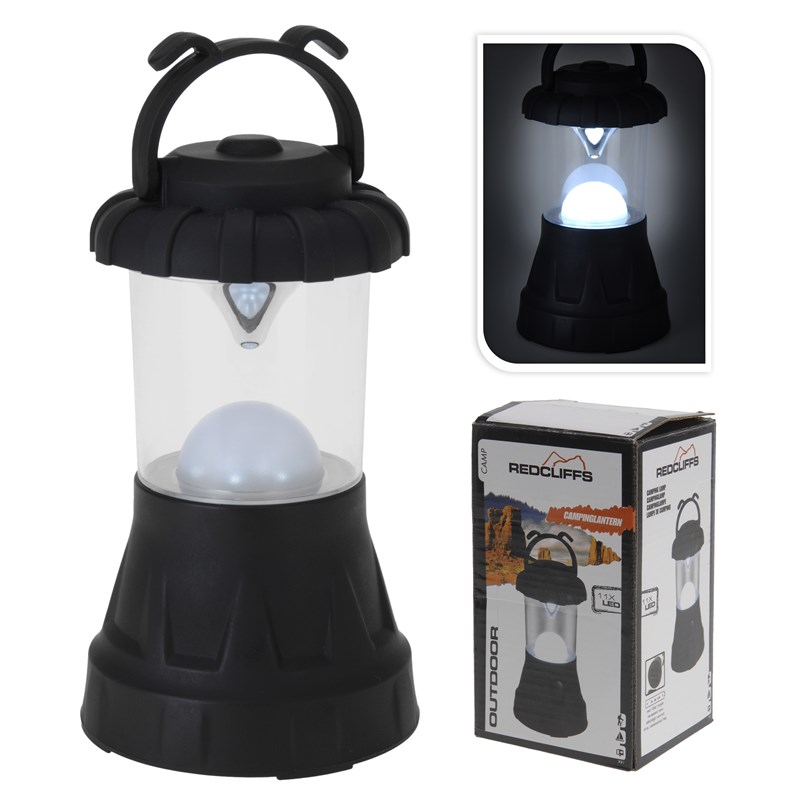 Campinglamp zwart met 11 LED