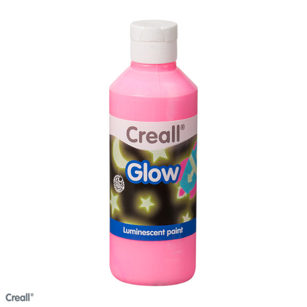 Creall Glow in the dark verf roze 250ml