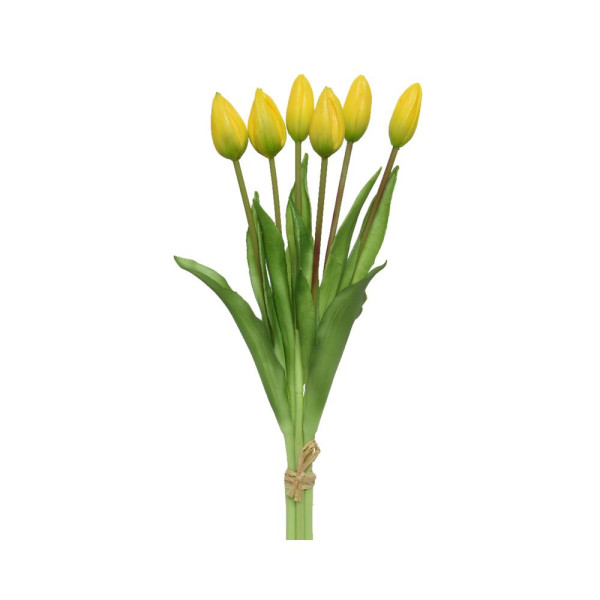 Kunstbloem Bos tulpen 40cm geel