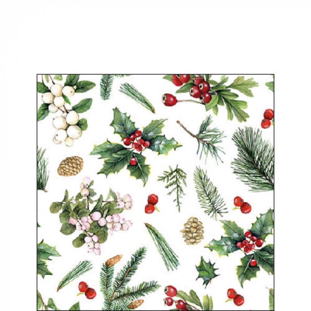 Ambiente Servetten 25cm Winter Greenery 3 -laags 100% FSC Mix