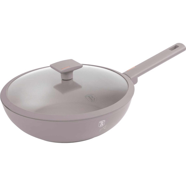 BerlingerHaus Wok met deksel 28cm Taupe