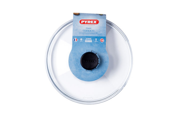 Pyrex deksel glas met knop 26cm glas