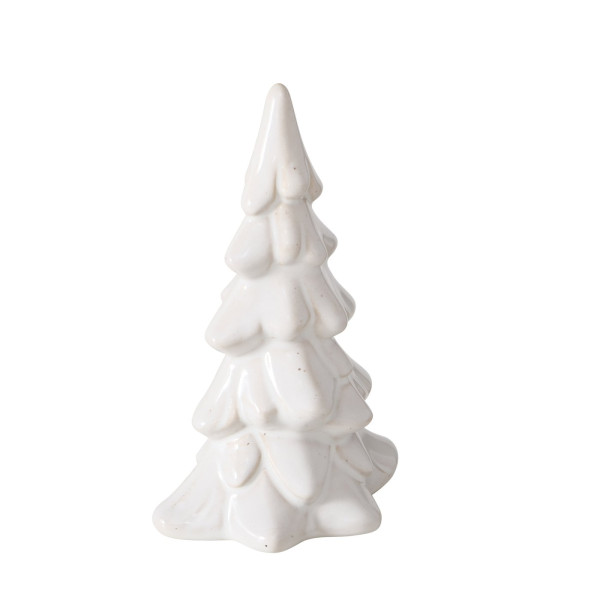 Deco kerstboom Cristo steen H14,5cm wit