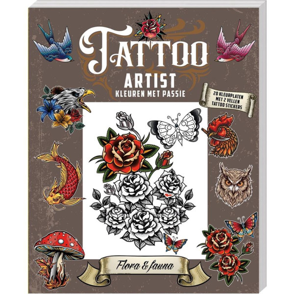 Tattoo Artist kleurboek - Flora & Fauna