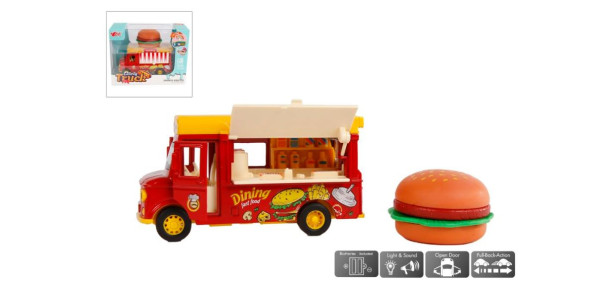 Foodtruck hamburger die-cast m. geluid