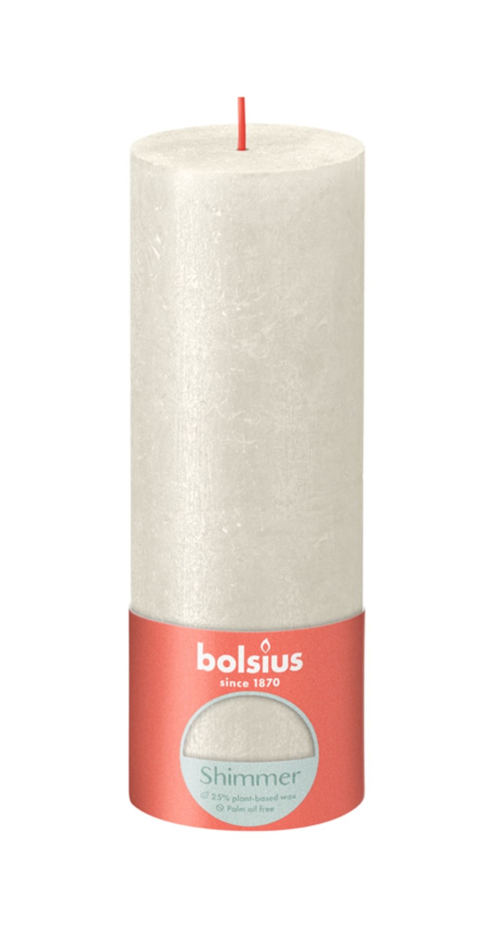 Bolsius Rustiek Stompkaars 190/68 Shimmer Ivory