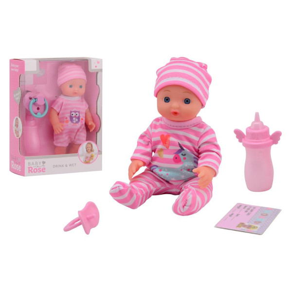 John Toy Baby Rose drink + plas pop 17cm