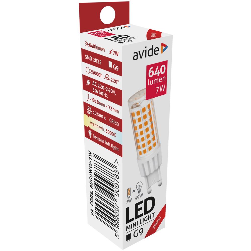 G9 led Warm wit Avide