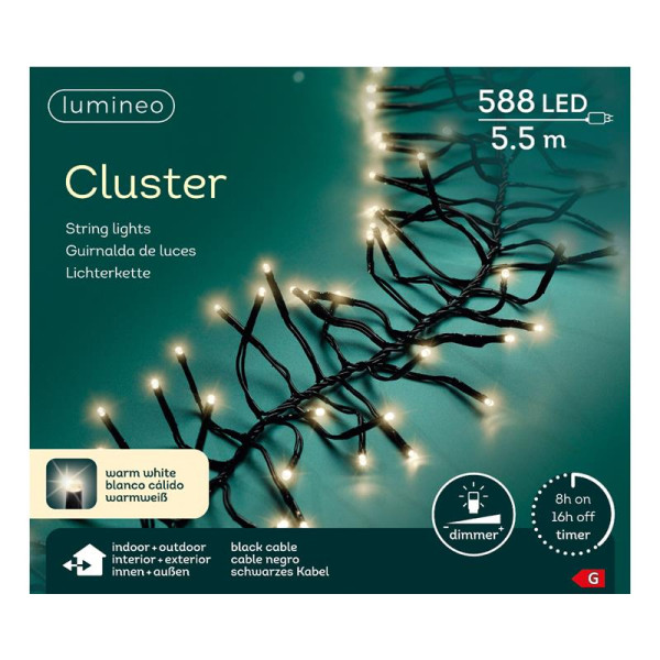 Kerstverlichting cluster warm-wit 588LED