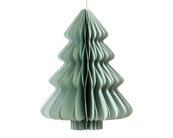 Kersthanger kerstboom papier groen 15cm