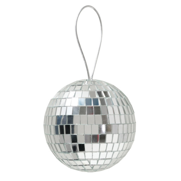 Kerstbal disco glas 10x10cm