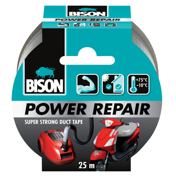 Bison Powerrepair tape grijs 25mx4.8cm