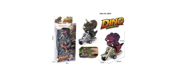 Dino op motor frictie 12cm set a 2