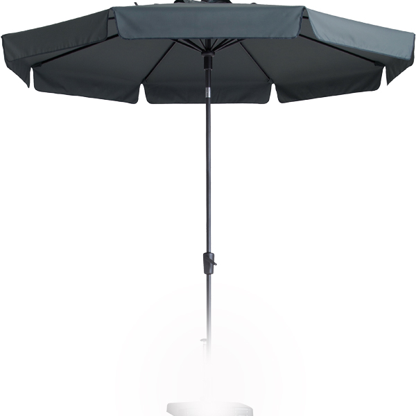 Parasol Flores 300/8,Draaisysteem+Volant Grijs