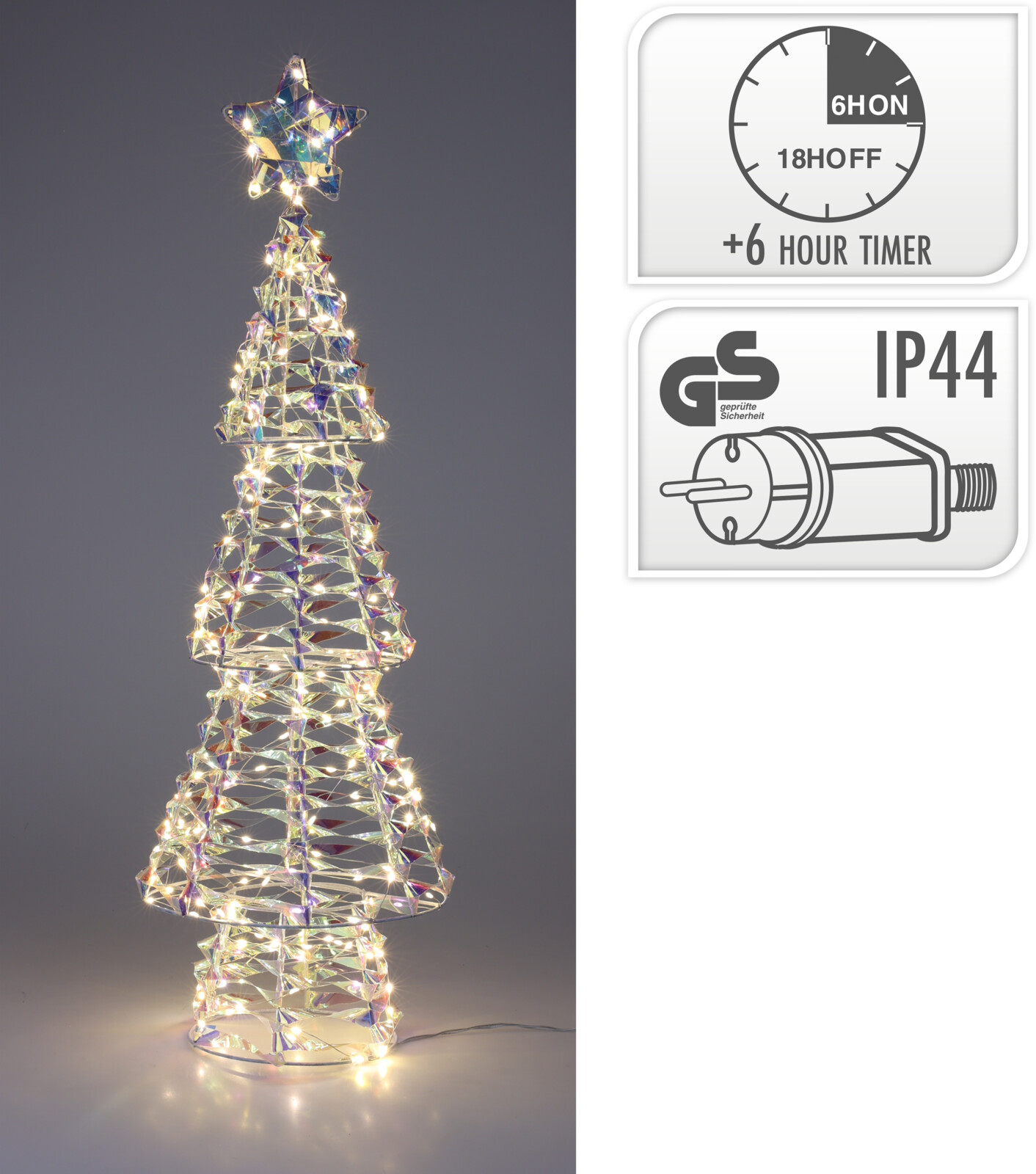 everlands kunstkerstboom 68cm 200LED Rainbow Met Timer