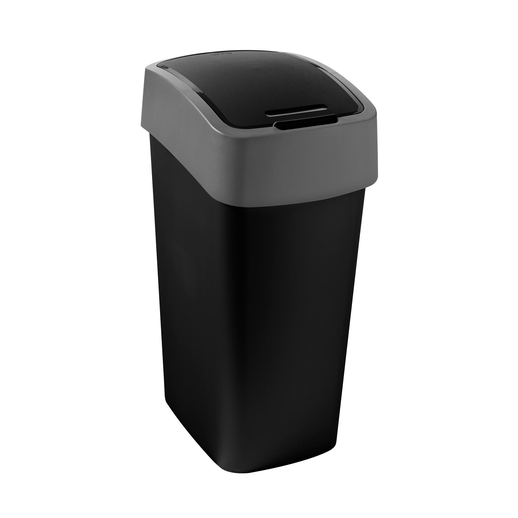 Flip Bin 50l Zwart-Licht Grijs Curver