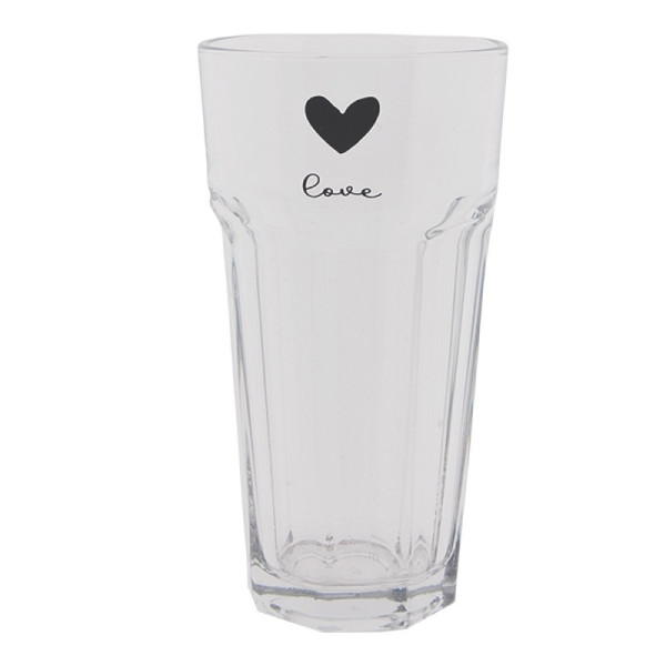 Clayre & Eef Drinkglas hart 320ml