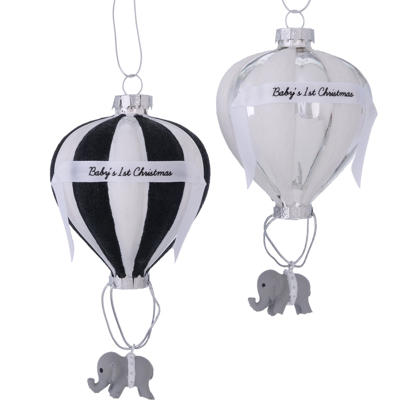 Boltze Home Kersthanger Baloony Luchtballon Met Olifant Glas/polyhars