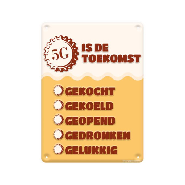 Tekstbord metaal - 5G is de toekomst