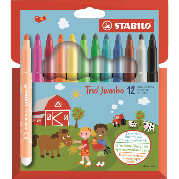 STABILO Trio Jumbo viltstift etui 12