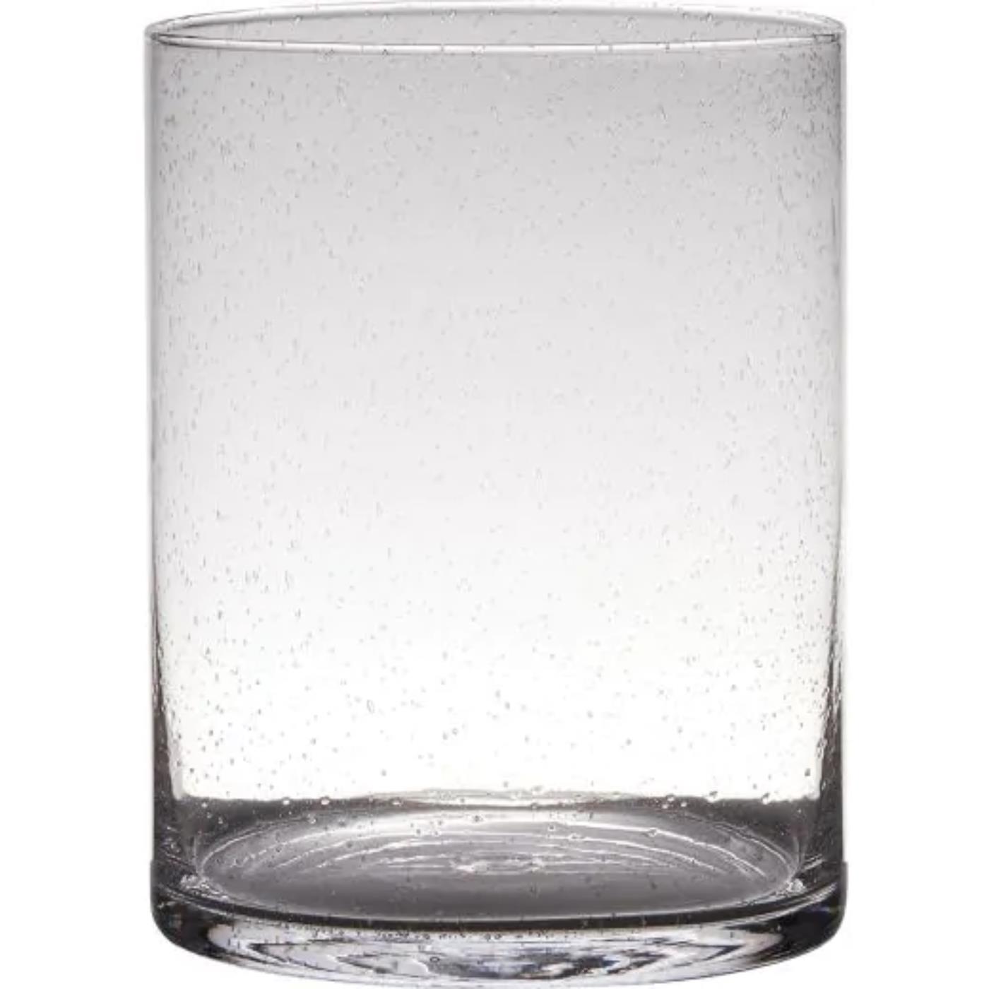 Cilindervaas Soda Bubbles Glas Ø19xH25cm