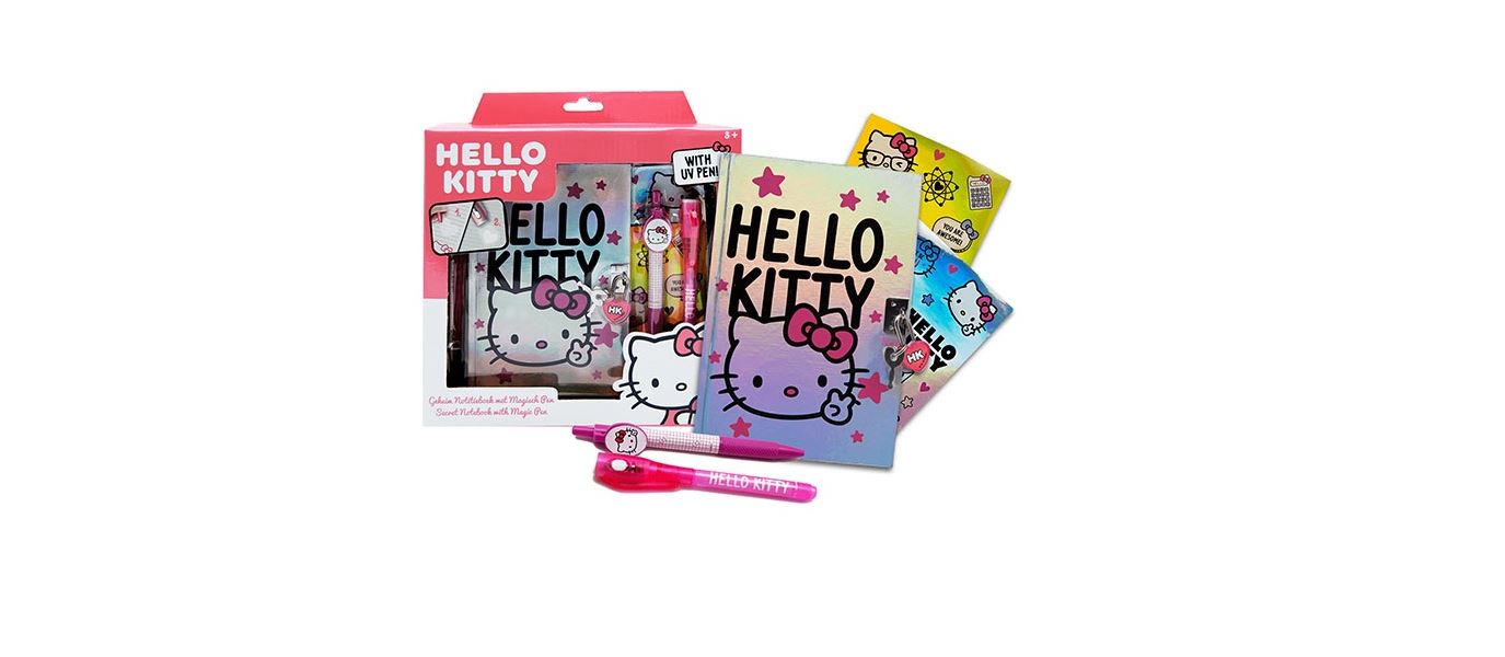 Hello Kitty Dagboek + Magische Pen Met Licht