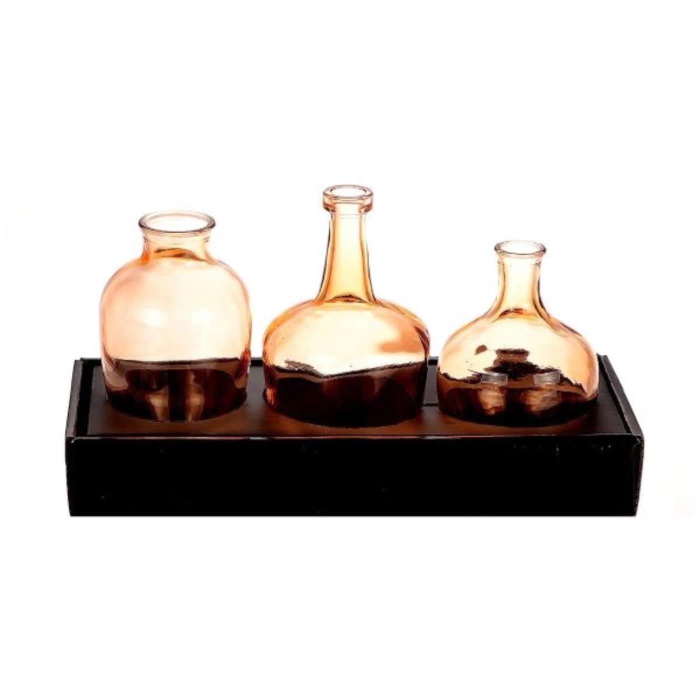 HBX natrural living Vaas Charma Oranje Set A 3 26,5x11x14,5cm