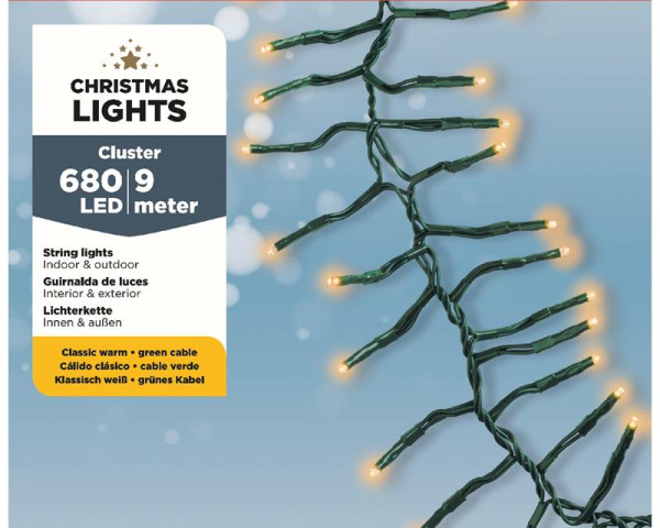 Kerstverlichting Cluster 680LED classicw