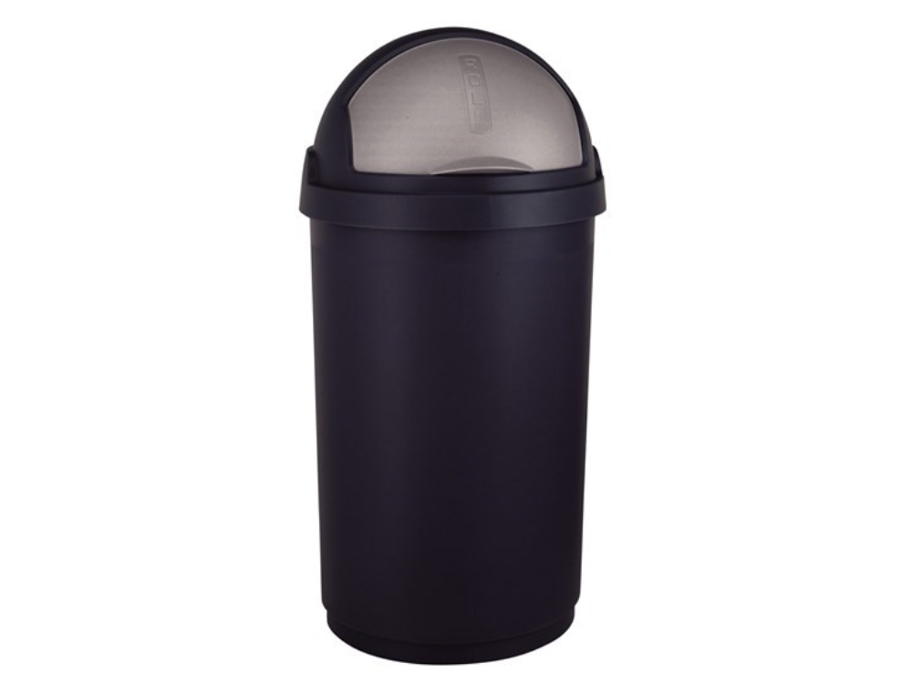 Curver Roll Bullet Bin 50 Liter Zwart/zilver ?39x75cm