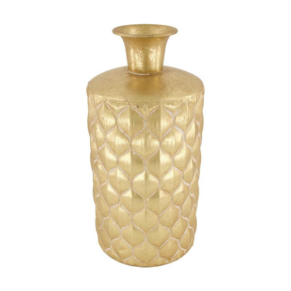 Fles vaas metaal Ø19x38cm goud