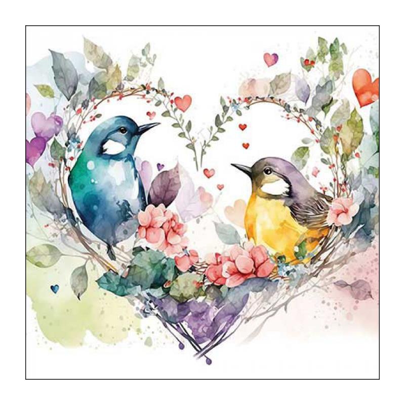 Ambiente Servetten Loving Birds 33x33cm 20 Servetten Per Pakje