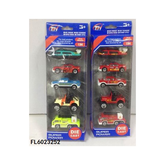 Autootjes Diecast 1:64 5 In Blister 2 Verschillende Soorten