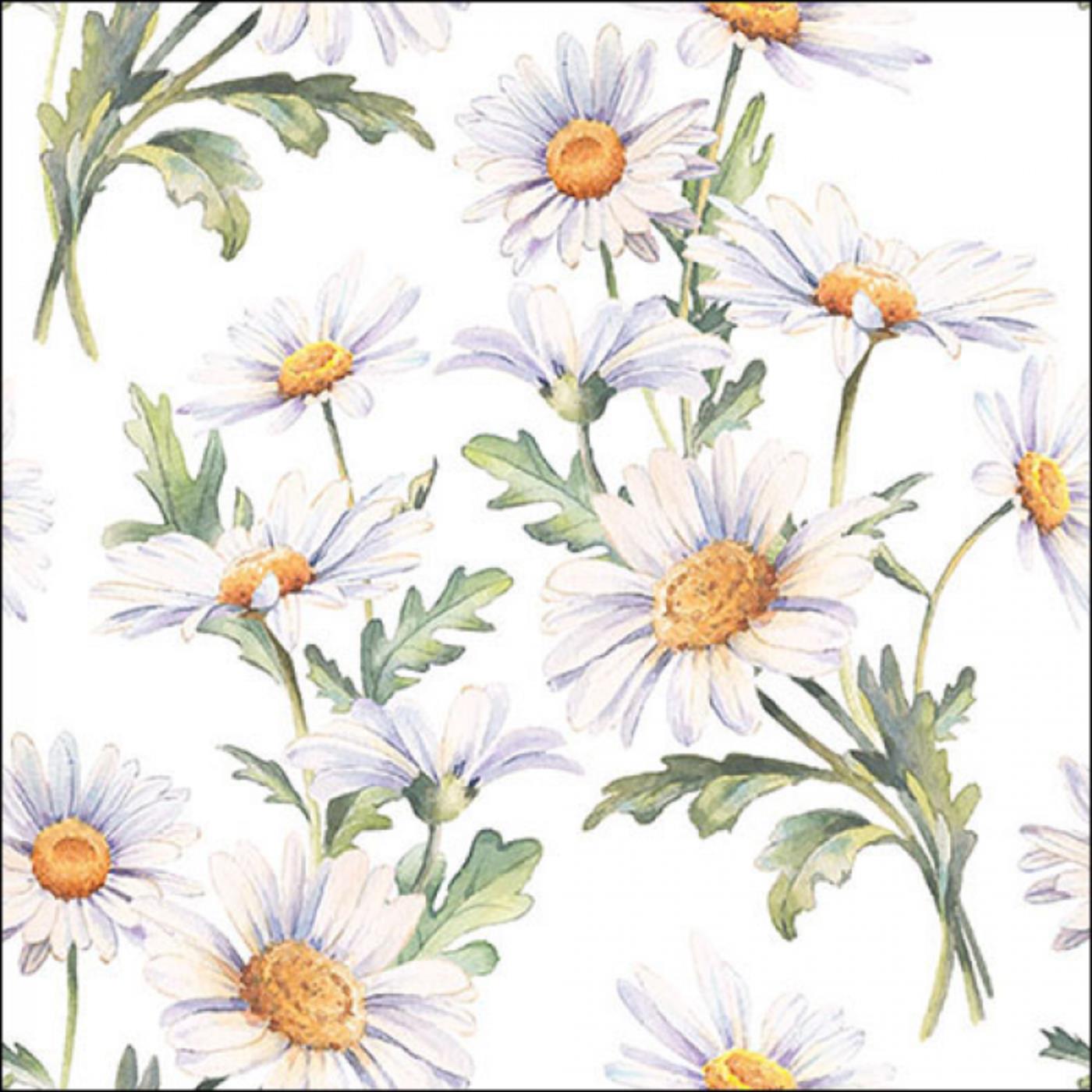 Ambiente - Lunch servetten - Beautiful daisies white - 20 servetten