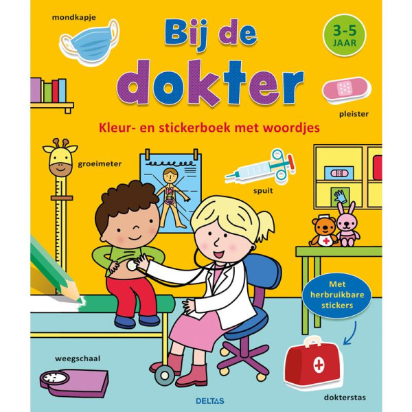 Kleur- en stickerboek - Bij de dokter