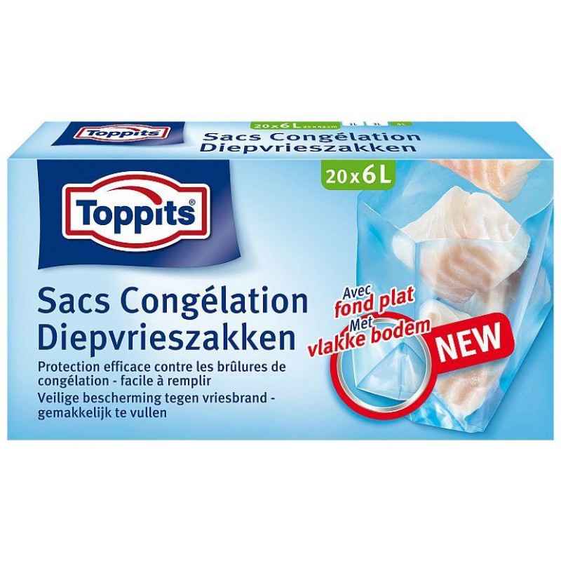 Toppits Diepvrieszakjes 6 Liter Pak A 20 Stuks